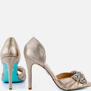 Betsey Johnson Bejeweled Silver Women's Heels